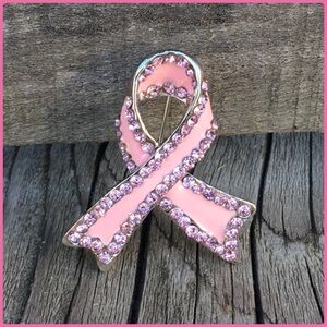 Breast Cancer Awareness Enamel Brooch! NEW!
